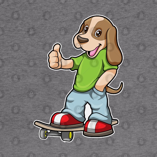 Dog as Skater with Skateboard by Markus Schnabel